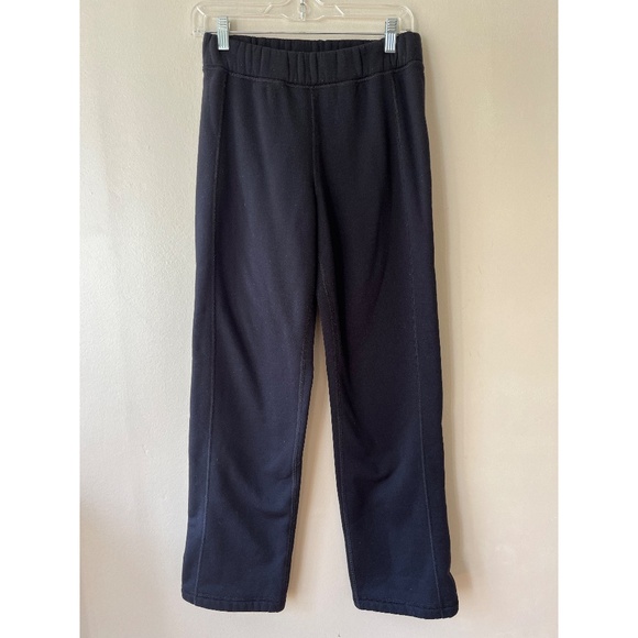L.L. Bean Sz M Fleece Lined Pants Straight Leg Sweatpants Pull On Ankle Zipper - Picture 1 of 8